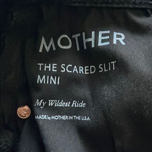 Mother The Sacred Slit Black Denim Miniskirt - Picture 2 of 4